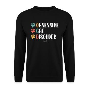 OCD OBSESSIVE CAT DISORDER - Unisex Sweatshirt - black - Front - Alina (178cm) & Michal (187cm)