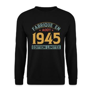 Fabriqué En Août 1945 Édition Limitée - Sweat-shirt Unisexe - noir - Devant - Alina (178cm) & Michal (187cm)
