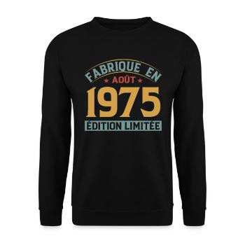 Fabriqué En Août 1975 Édition Limitée - Sweat-shirt Unisexe - noir - Devant - Alina (178cm) & Michal (187cm)