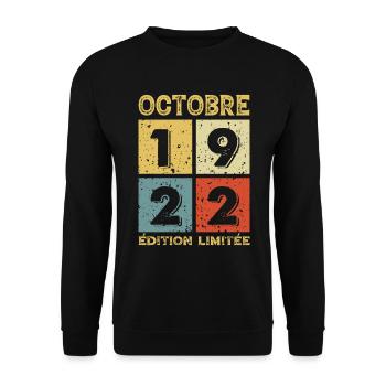 Octobre 1922 Édition Limitée Anniversaire Vintage - Sweat-shirt Unisexe - noir - Devant - Alina (178cm) & Michal (187cm)