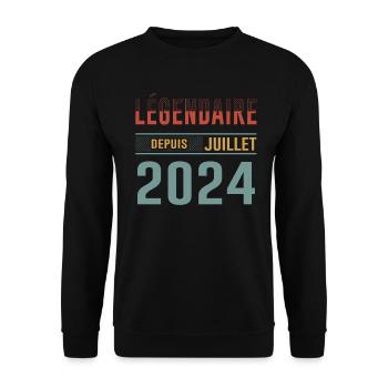 Légendaire Depuis Juillet 2024 Anniversaire Cadeau - Sweat-shirt Unisexe - noir - Devant - Alina (178cm) & Michal (187cm)