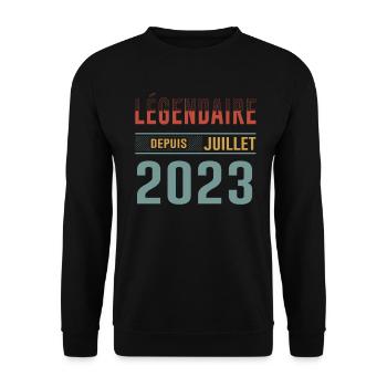 Légendaire Depuis Juillet 2023 Anniversaire Cadeau - Sweat-shirt Unisexe - noir - Devant - Alina (178cm) & Michal (187cm)