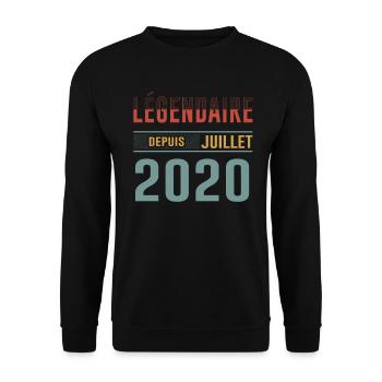 Légendaire Depuis Juillet 2020 Anniversaire Cadeau - Sweat-shirt Unisexe - noir - Devant - Alina (178cm) & Michal (187cm)