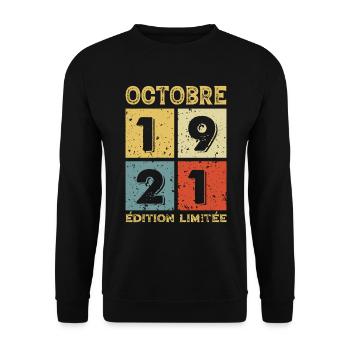 Octobre 1921 Édition Limitée - Sweat-shirt Unisexe - noir - Devant - Alina (178cm) & Michal (187cm)