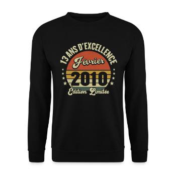 13 Ans D'excellence Février 2010 Édition Limitée - Sweat-shirt Unisexe - noir - Devant - Alina (178cm) & Michal (187cm)