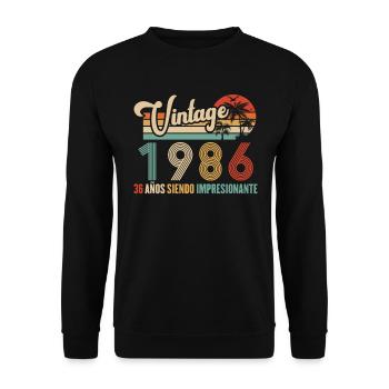 Anniversaire Vintage Idée Cadeau D Anniversaire 36 - Sweat-shirt Unisexe - noir - Devant - Alina (178cm) & Michal (187cm)