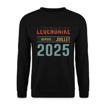 Légendaire Depuis Juillet 2025 Anniversaire Cadeau - Sweat-shirt Unisexe - noir - Devant - Alina (178cm) & Michal (187cm)