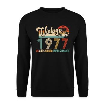 Anniversaire Vintage Idée Cadeau D Anniversaire 45 - Sweat-shirt Unisexe - noir - Devant - Alina (178cm) & Michal (187cm)