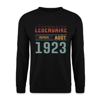 Légendaire Depuis Août 1923 Anniversaire Cadeau - Sweat-shirt Unisexe - noir - Devant - Alina (178cm) & Michal (187cm)
