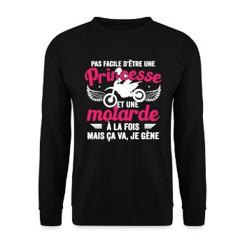 Moto Vélo Vtt Anniversaire Motocross Femme Maman - Sweat-shirt Unisexe - noir - Devant - Alina (178cm) & Michal (187cm)