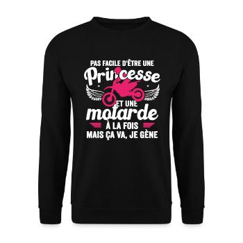 Moto Vélo Anniversaire Motocross Femme Idée Cadeau - Sweat-shirt Unisexe - noir - Devant - Alina (178cm) & Michal (187cm)