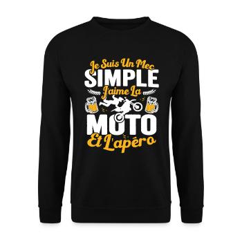 Moto Vtt Vélo Motocross Idée Cadeau Anniversaire - Sweat-shirt Unisexe - noir - Devant - Alina (178cm) & Michal (187cm)