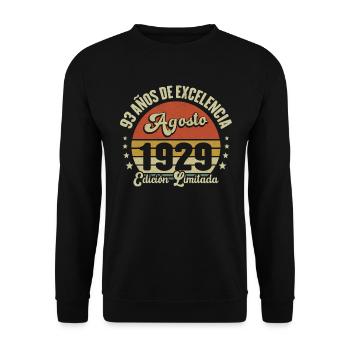 Anniversaire Vintage Idée Cadeau Août Humour 93 - Sweat-shirt Unisexe - noir - Devant - Alina (178cm) & Michal (187cm)
