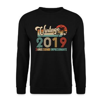 Anniversaire Vintage Idée Cadeau D Anniversaire 3 - Sweat-shirt Unisexe - noir - Devant - Alina (178cm) & Michal (187cm)