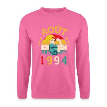 Août 1994 Anniversaire Vintage Happy Birthday - Sweat-shirt Unisexe - rose - Devant