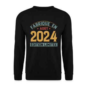 Fabriqué En Août 2024 Édition Limitée - Sweat-shirt Unisexe - noir - Devant - Alina (178cm) & Michal (187cm)