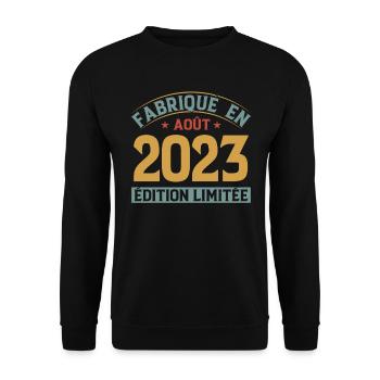 Fabriqué En Août 2023 Édition Limitée - Sweat-shirt Unisexe - noir - Devant - Alina (178cm) & Michal (187cm)