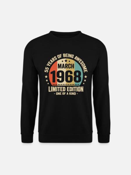 Vintage Geburtstagsgeschenkidee März 55 - Unisex Pullover - Schwarz