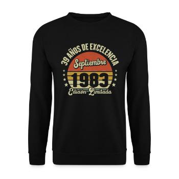 39 Ans D'excellence Septembre 1983 Édition Limitée - Sweat-shirt Unisexe - noir - Devant - Alina (178cm) & Michal (187cm)