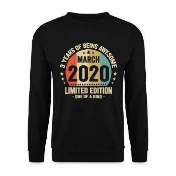 Anniversaire Vintage Idée Cadeau Mars 3 - Sweat-shirt Unisexe - noir - Devant - Alina (178cm) & Michal (187cm)