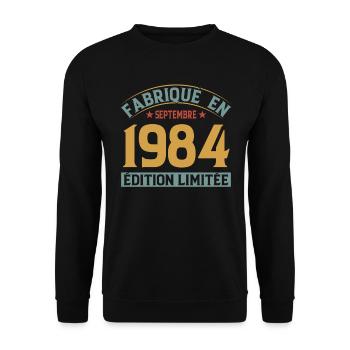 Fabriqué En Septembre 1984 Édition Limitée - Sweat-shirt Unisexe - noir - Devant - Alina (178cm) & Michal (187cm)