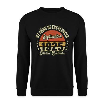 97 Ans D'excellence Septembre 1925 Édition Limitée - Sweat-shirt Unisexe - noir - Devant - Alina (178cm) & Michal (187cm)