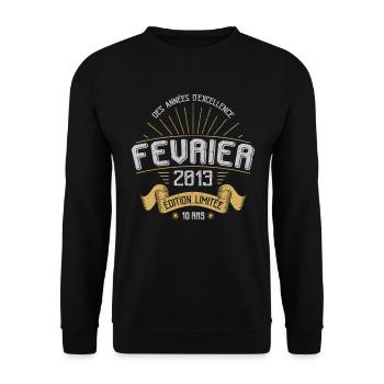 Des Années D'excellence Février 2013 10 Ans - Sweat-shirt Unisexe - noir - Devant - Alina (178cm) & Michal (187cm)