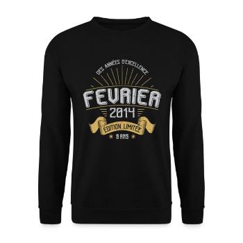 Des Années D'excellence Février 2014 9 Ans - Sweat-shirt Unisexe - noir - Devant - Alina (178cm) & Michal (187cm)