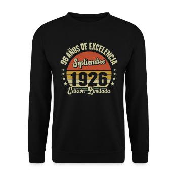 96 Ans D'excellence Septembre 1926 Édition Limitée - Sweat-shirt Unisexe - noir - Devant - Alina (178cm) & Michal (187cm)