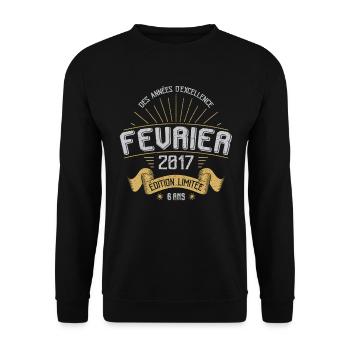 Des Années D'excellence Février 2017 6 Ans - Sweat-shirt Unisexe - noir - Devant - Alina (178cm) & Michal (187cm)