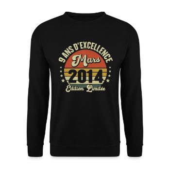 9 Ans D'excellence Mars 2014 Édition Limitée - Sweat-shirt Unisexe - noir - Devant - Alina (178cm) & Michal (187cm)