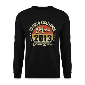 10 Ans D'excellence Mars 2013 Édition Limitée - Sweat-shirt Unisexe - noir - Devant - Alina (178cm) & Michal (187cm)