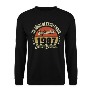 35 Ans D'excellence Septembre 1987 Édition Limitée - Sweat-shirt Unisexe - noir - Devant - Alina (178cm) & Michal (187cm)
