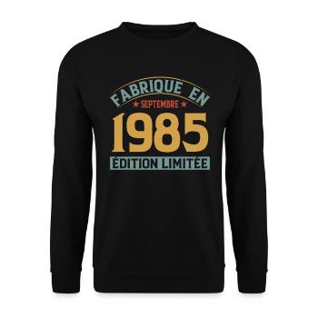 Fabriqué En Septembre 1985 Édition Limitée - Sweat-shirt Unisexe - noir - Devant - Alina (178cm) & Michal (187cm)