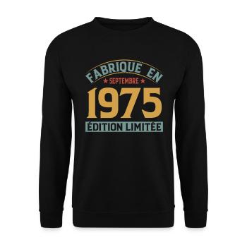 Fabriqué En Septembre 1975 Édition Limitée - Sweat-shirt Unisexe - noir - Devant - Alina (178cm) & Michal (187cm)