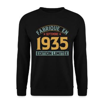 Fabriqué En Septembre 1935 Édition Limitée - Sweat-shirt Unisexe - noir - Devant - Alina (178cm) & Michal (187cm)