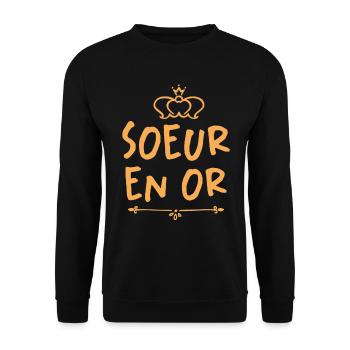 Soeur En Or - Sweat-shirt Unisexe - noir - Devant - Alina (178cm) & Michal (187cm)
