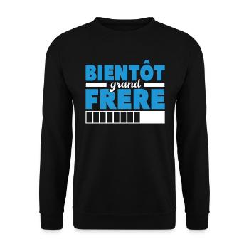 Bientôt Grand-frère - Sweat-shirt Unisexe - noir - Devant - Alina (178cm) & Michal (187cm)