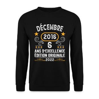 Anniversaire Vintage Idée Cadeau Décembre 2016 6 - Sweat-shirt Unisexe - noir - Devant - Alina (178cm) & Michal (187cm)