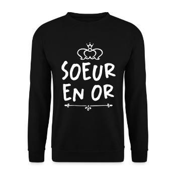 Soeur En Or - Sweat-shirt Unisexe - noir - Devant - Alina (178cm) & Michal (187cm)
