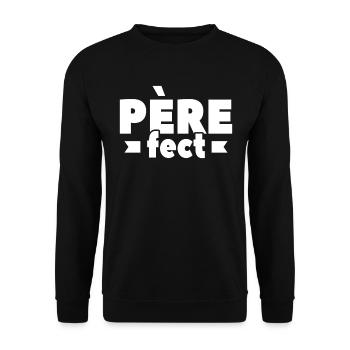 Père-FEC Idée Cadeau D'amour Pour Papa - Sweat-shirt Unisexe - noir - Devant - Alina (178cm) & Michal (187cm)