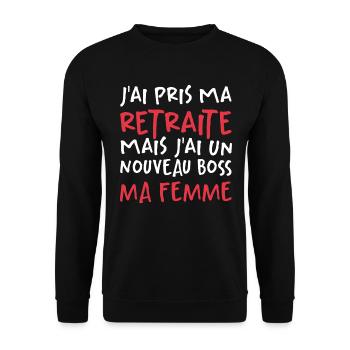 J'ai Pris Ma Retraite - Sweat-shirt Unisexe - noir - Devant - Alina (178cm) & Michal (187cm)