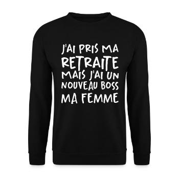 J'ai Pris Ma Retraite - Sweat-shirt Unisexe - noir - Devant - Alina (178cm) & Michal (187cm)