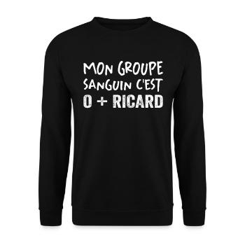 Mon Groupe Sanguin - Sweat-shirt Unisexe - noir - Devant - Alina (178cm) & Michal (187cm)