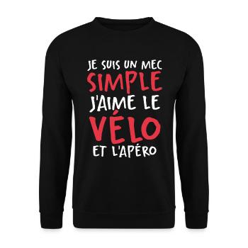 J'aime Le Vélo Et L'apéro - Sweat-shirt Unisexe - noir - Devant - Alina (178cm) & Michal (187cm)