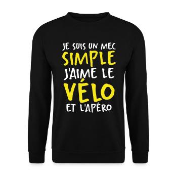 J'aime Le Vélo Et L'apéro - Sweat-shirt Unisexe - noir - Devant - Alina (178cm) & Michal (187cm)