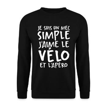 J'aime Le Vélo Et L'apéro - Sweat-shirt Unisexe - noir - Devant - Alina (178cm) & Michal (187cm)