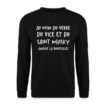 Au Nom Du Verre Du Vice Et Du Saint Whisky - Sweat-shirt Unisexe - noir - Devant - Alina (178cm) & Michal (187cm)