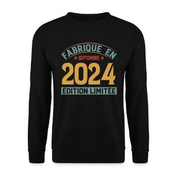 Fabriqué En Septembre 2024 Édition Limitée - Sweat-shirt Unisexe - noir - Devant - Alina (178cm) & Michal (187cm)
