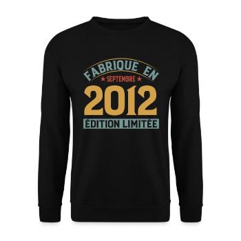 Fabriqué En Septembre 2012 Édition Limitée - Sweat-shirt Unisexe - noir - Devant - Alina (178cm) & Michal (187cm)